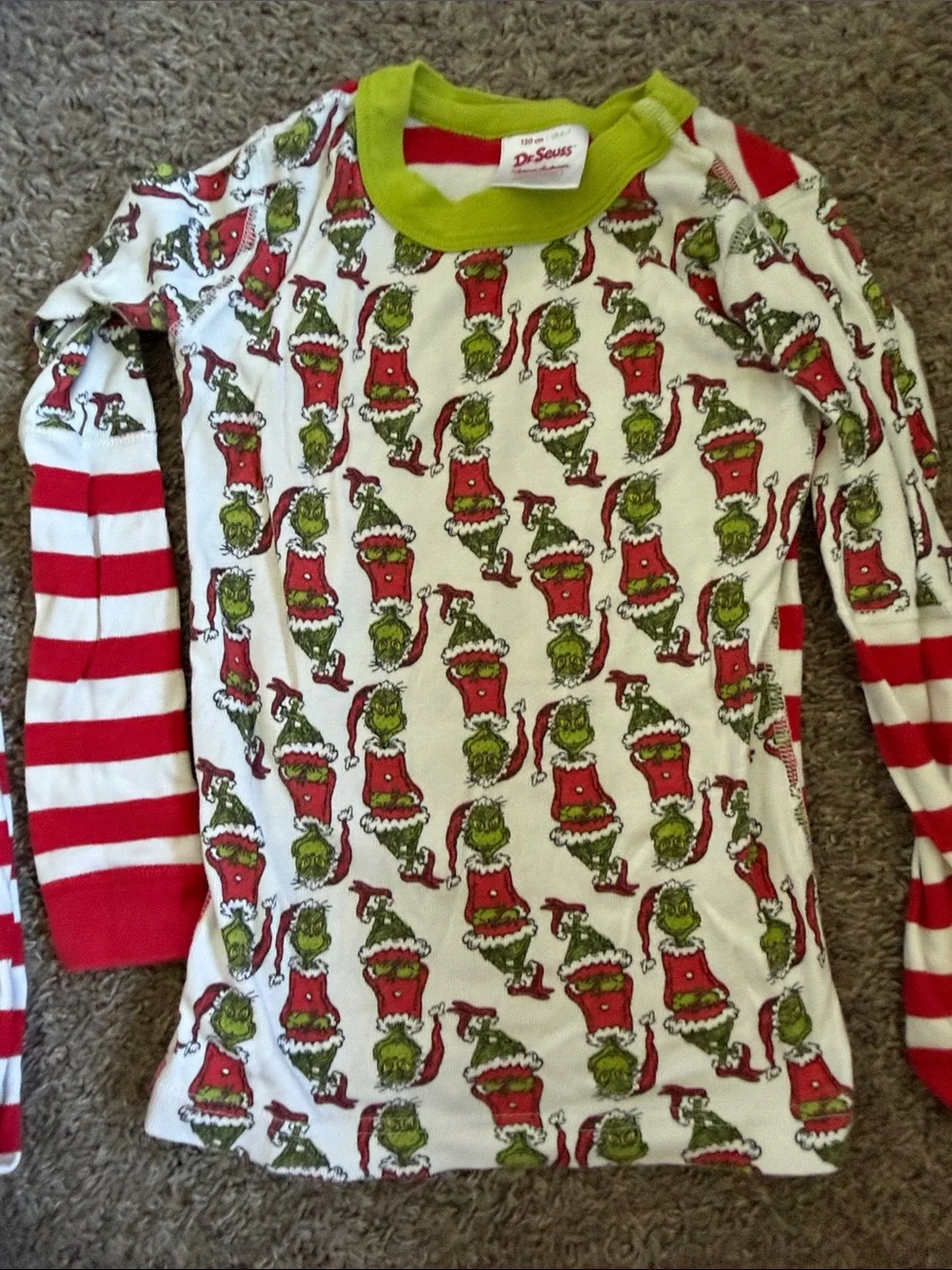 Hanna Andersson Red & Green Grinch Print Kids Pajama Set
